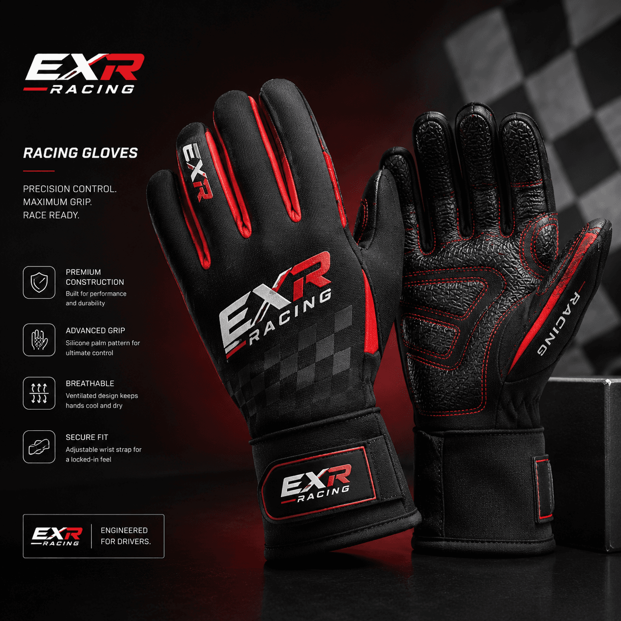 כפפות נהיגה EXR Racing